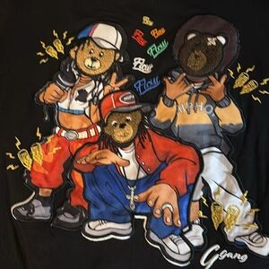 Black Graphic Long Sleeve Tee